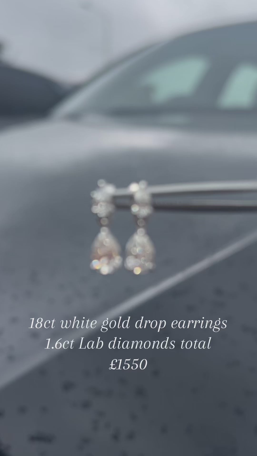 18ct white gold drop Lab-grown Diamond Earrings (1.6ct)