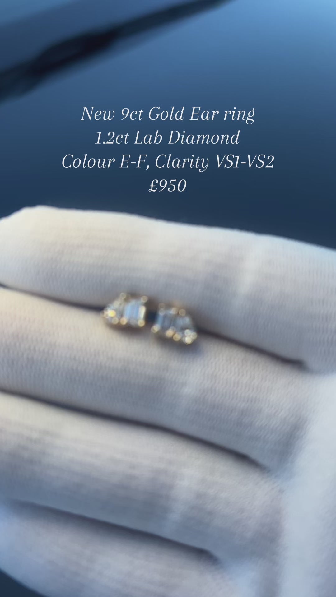 1.2ct Lab Diamond, Tria Elegance Earrings