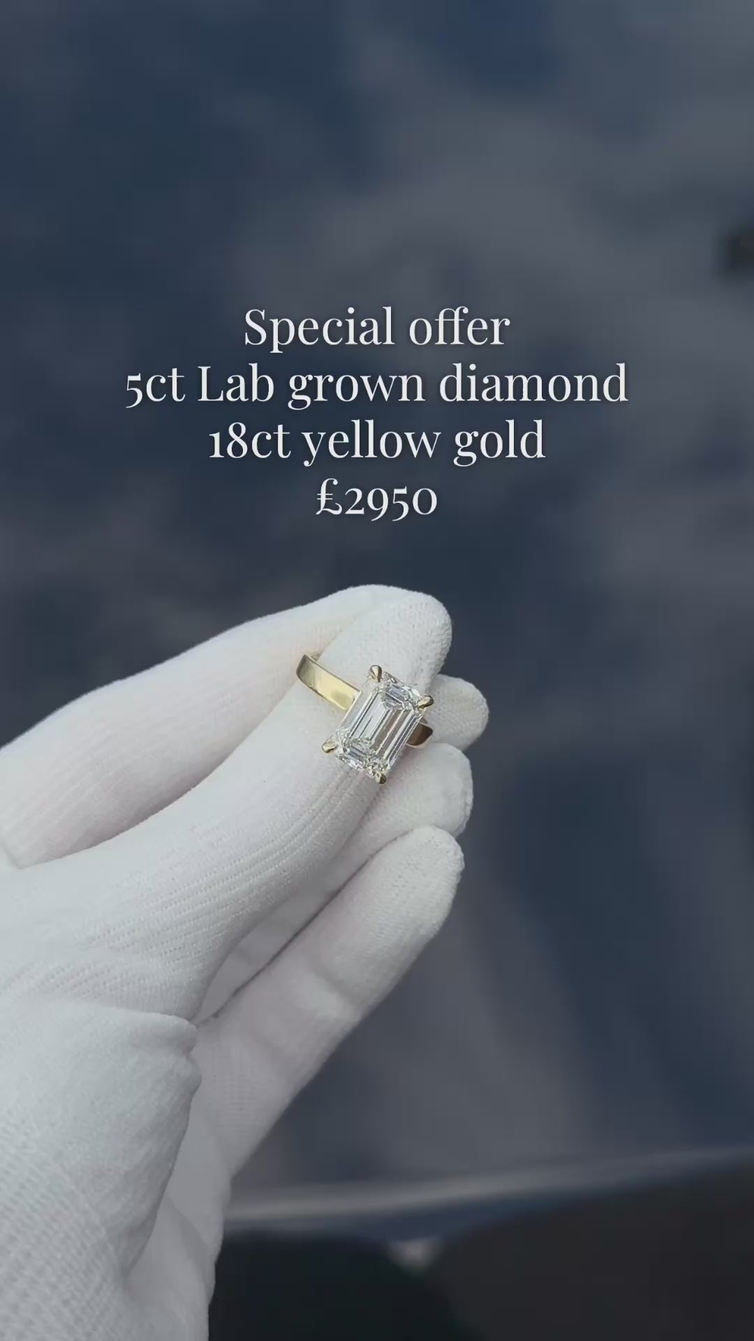 Special Offer – 5ct Emerald Cut Lab Grown Diamond Ring